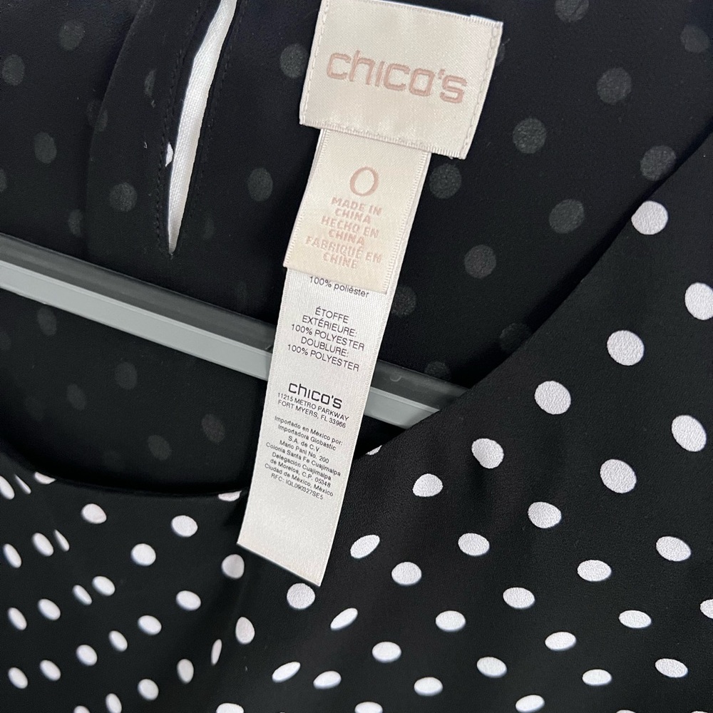 Chico's Black and White Polka Dot blouse